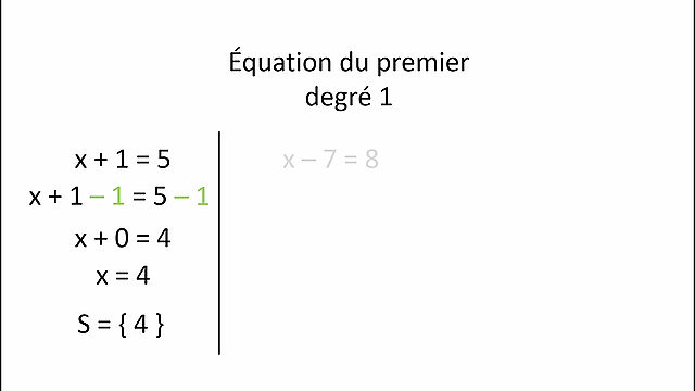 Équation du premier degré 1